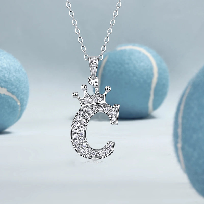 Moissanite Krone Bogstav Pendant