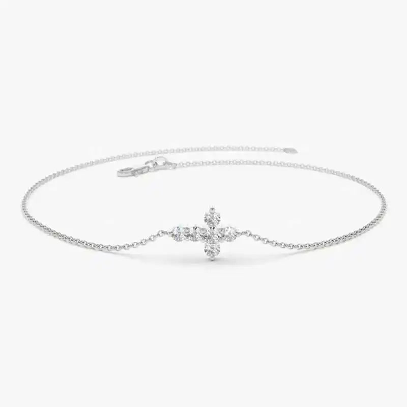 Moissanite Kors Armbånd