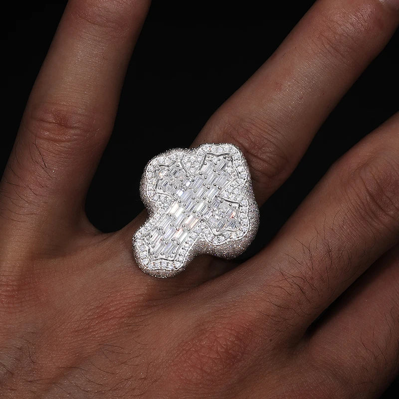 Moissanite Iced Out Kors Ring