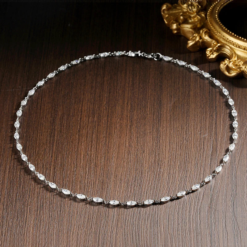 Moissanite Marquise Tennis Halskæde