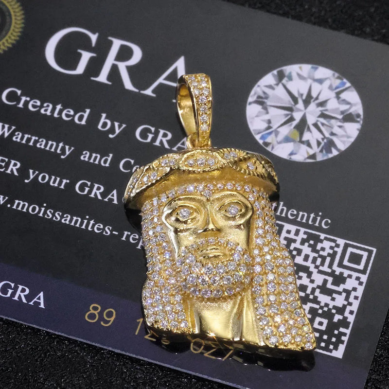 Jesus Hoved Vedhæng med Moissanite