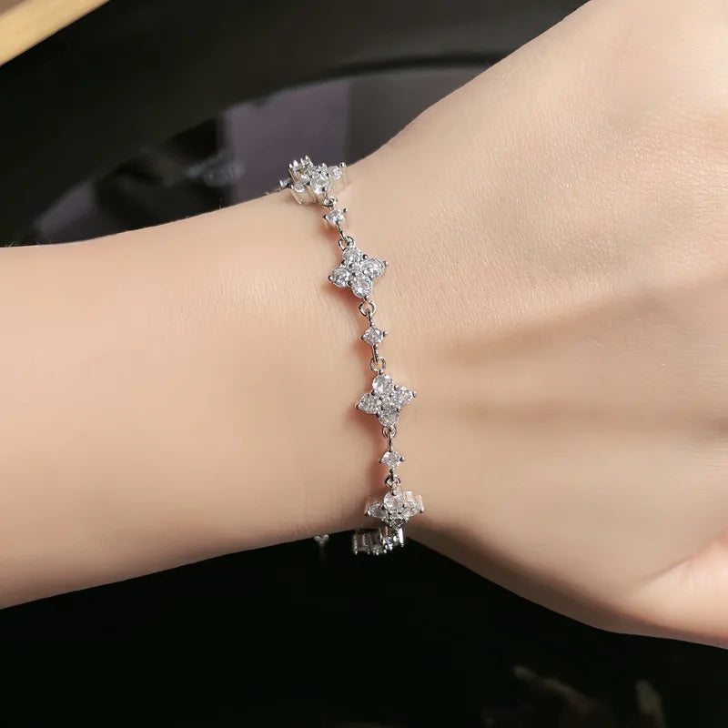 Moissanite Firekløver Armbånd