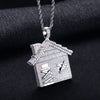 Moissanite Iced Out House Vedhæng Halskæde