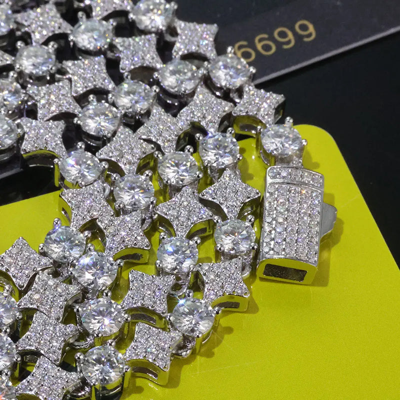 Moissanite Stjerne Tennis Armbånd