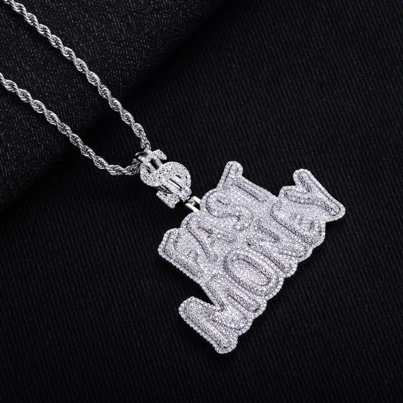 Moissanite Iced Out “Fast Money” Pendant