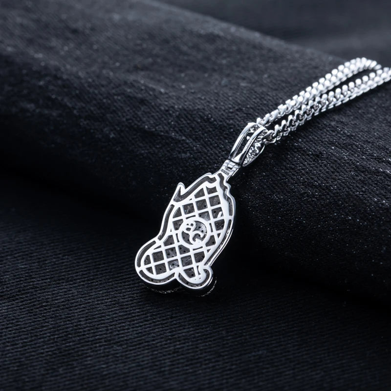 Moissanite Iced Out Bønne Hånd Pendant