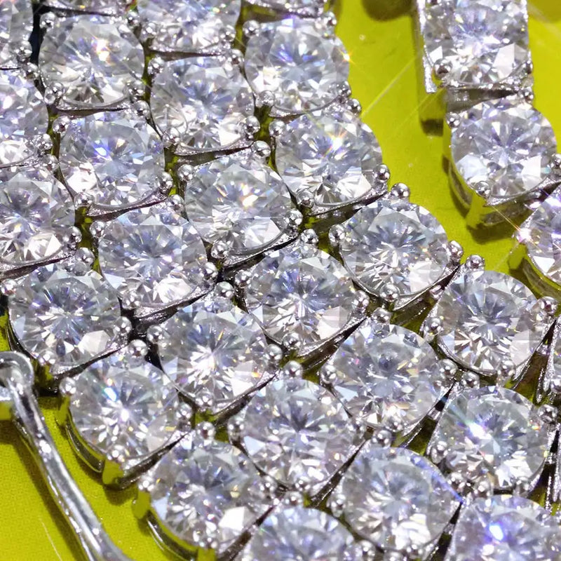 5MM Moissanite Tennis Chain Pure Silver Necklace High end Accessory GRA Certified Men and Women Hip hop Jewelry Gift