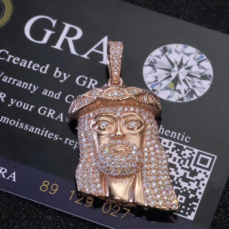 Jesus Hoved Vedhæng med Moissanite