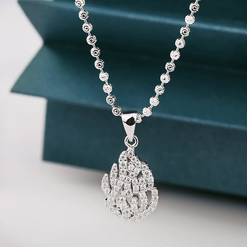 Moissanite Flamme Vedhæng Halskæde