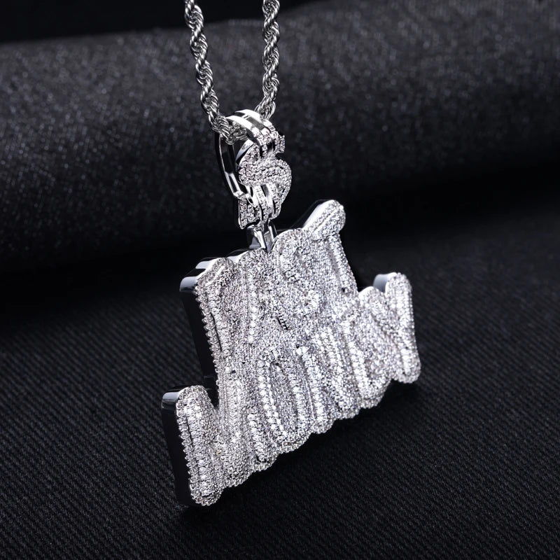 Moissanite Iced Out “Fast Money” Pendant