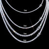 5MM Moissanite Tennis Chain Pure Silver Necklace High end Accessory GRA Certified Men and Women Hip hop Jewelry Gift