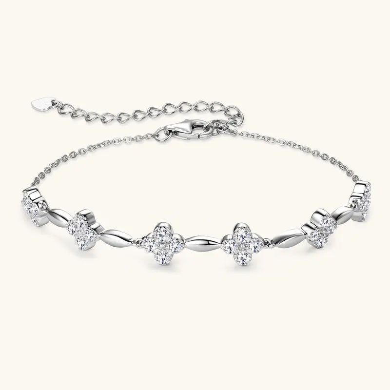 Moissanite Firekløver Armbånd