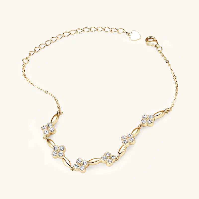 Moissanite Firekløver Armbånd