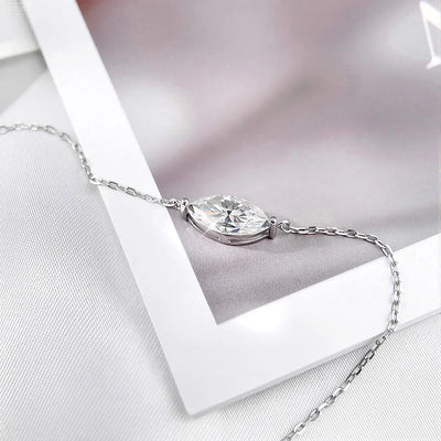 Moissanite Marquise Vedhæng Halskæde