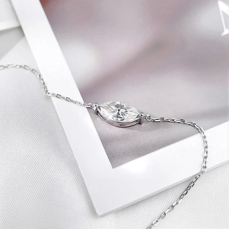 Moissanite Marquise Vedhæng Halskæde