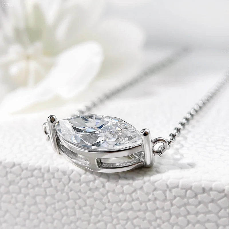 Moissanite Marquise Vedhæng Halskæde