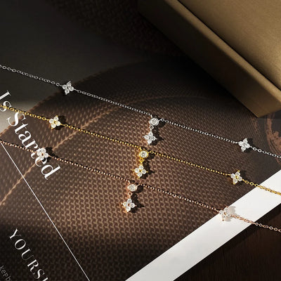 Moissanite Firekløver Halskæde