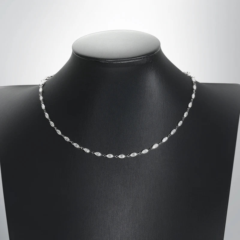 Moissanite Marquise Tennis Halskæde