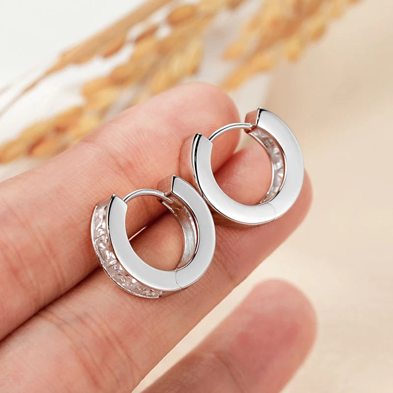 Princess Cut Moissanite Hoop Øreringe